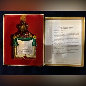 COPY - Costco Teddy Bear Enameled Metal Rhinestone Picture Frame Christmas Orna…